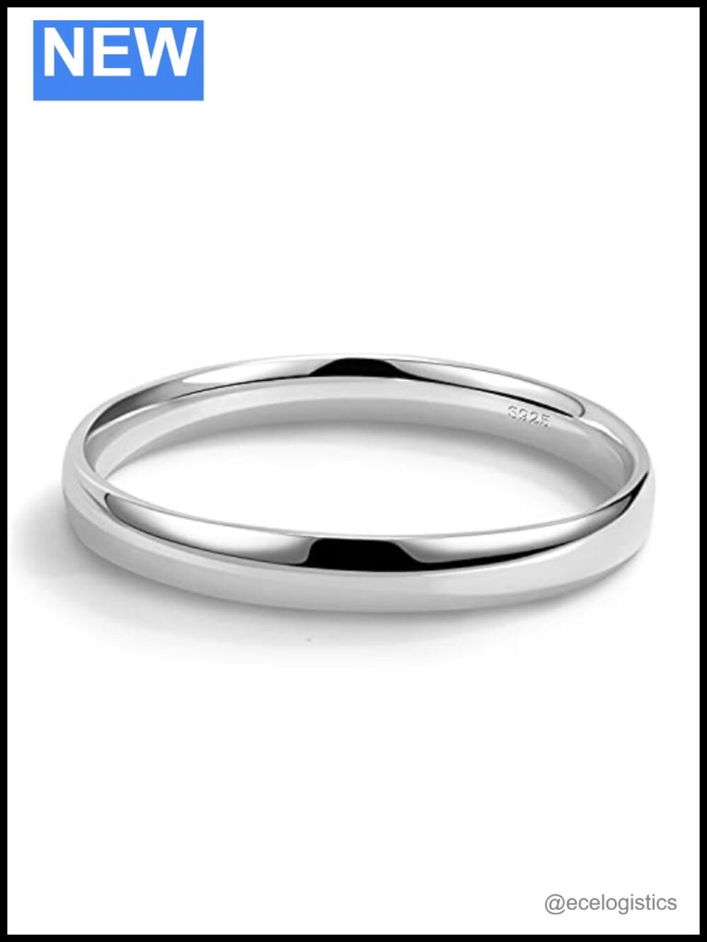 925 Sterling Silver Cuff Bracelet 8MM Bangle Unisex Gift Minimalist